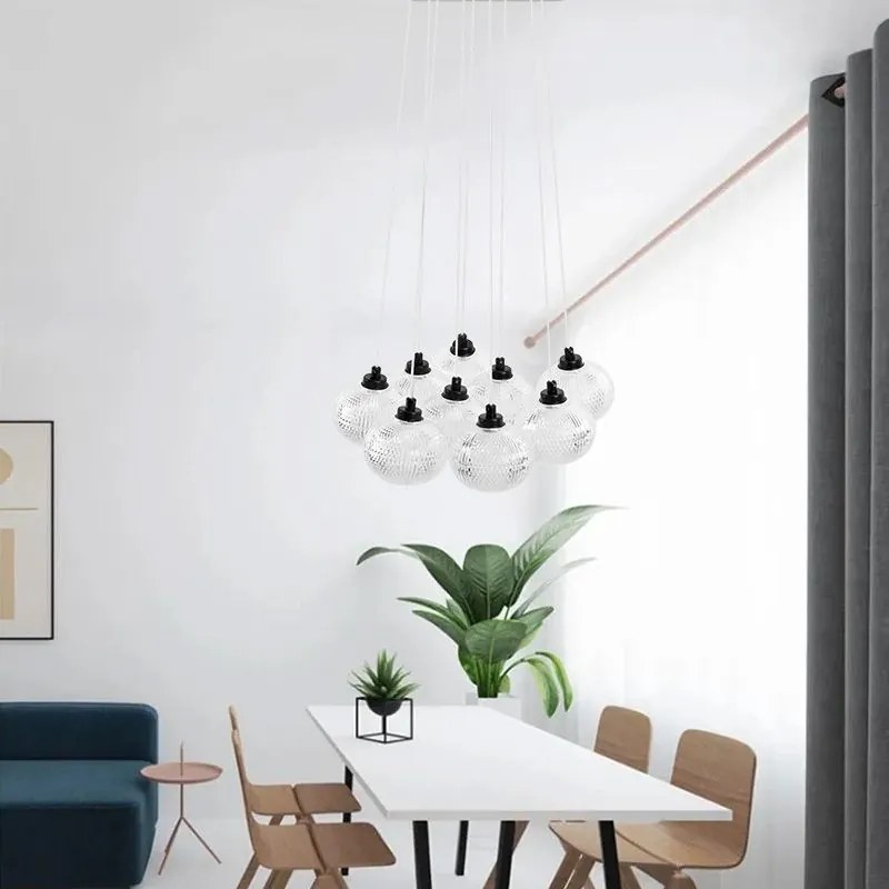 Toolight Toolight, závesné svietidlo 9xG9, MS022-9CP, čierna, OSW-09637