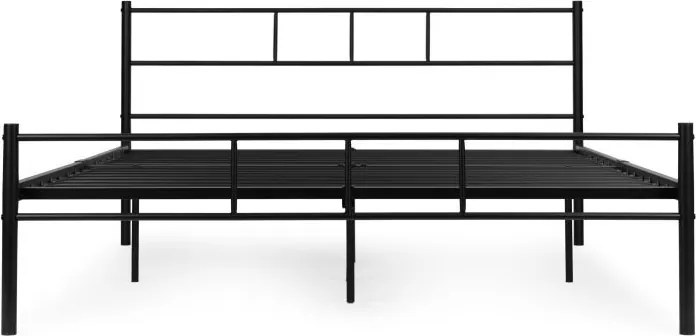 Čierna kovová posteľ so stabilným rámom