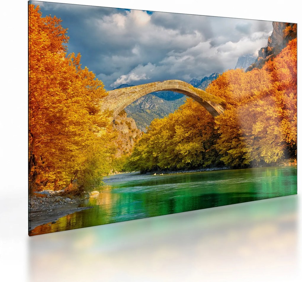 Sklenený obraz - Konitsa most (70x50 cm)