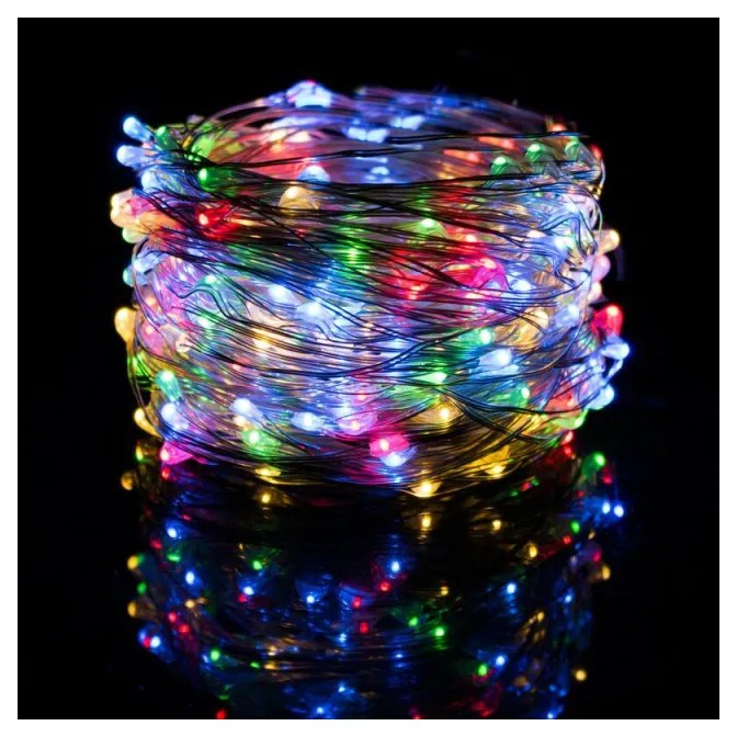 SPRINGOS LED reťaz Nano - 48m, 480LED, 8 funkcií, ovládač, IP44, multicolor