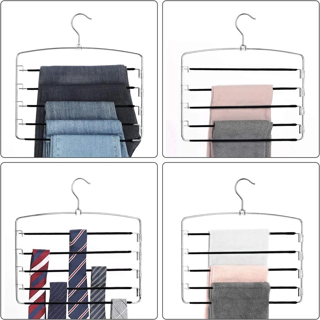 Zeller Present Kovový vešiak na nohavice, 5 úrovní