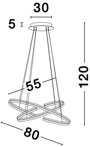 LED luster Torrente 40 čierne
