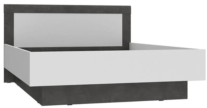 Posteľ Julietta 167 JLTL167-C289 s nádobou betón/biely lesk