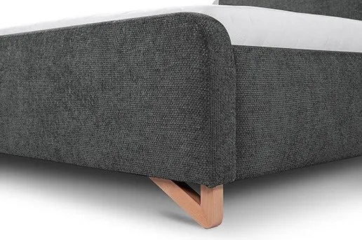 Posteľ Flamingo 180x200 cm, grafitovo šedá štruktúrovaná tkanina