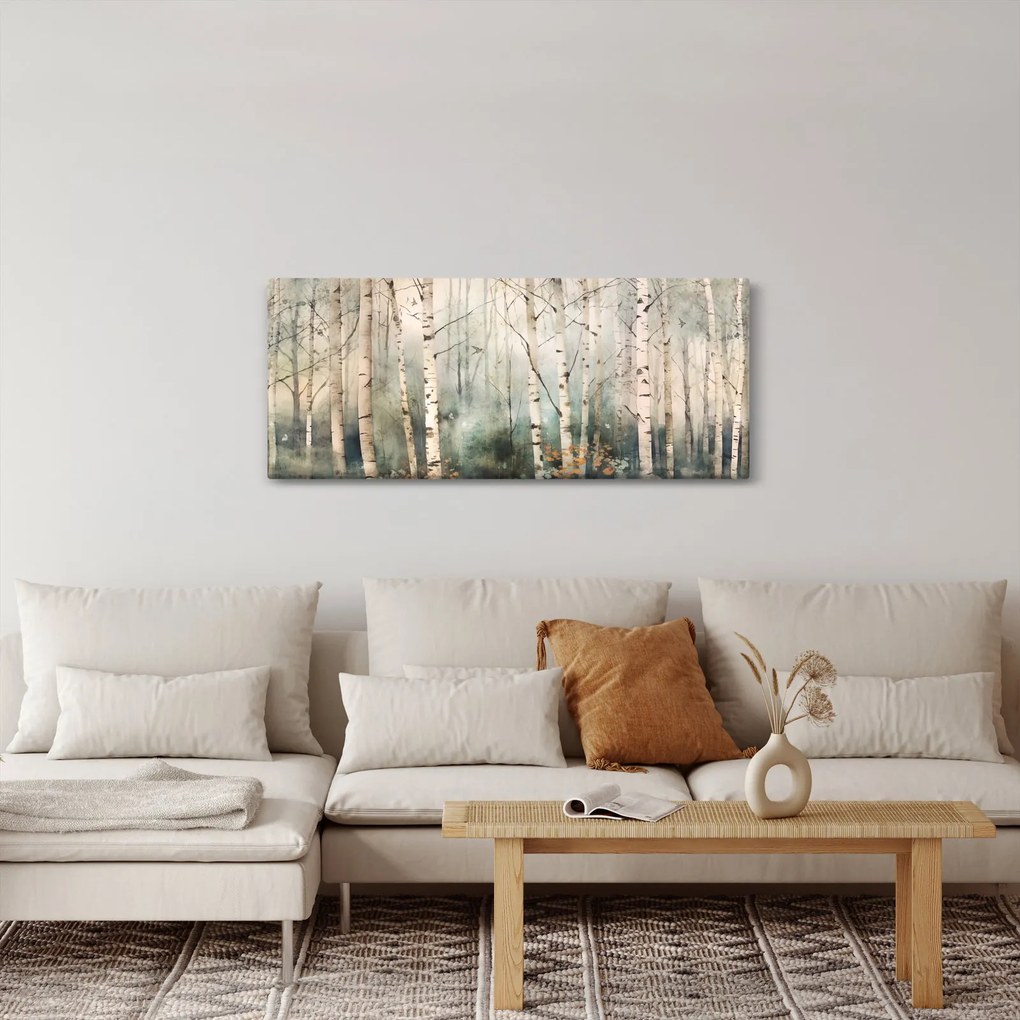 Obraz - Kresba lesného vzoru (120x50 cm)