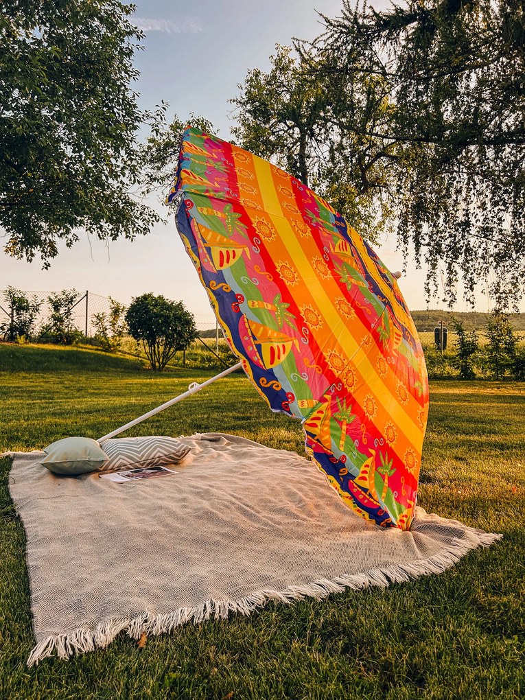 Červeno-žltý slnečník BLISS 180 cm
