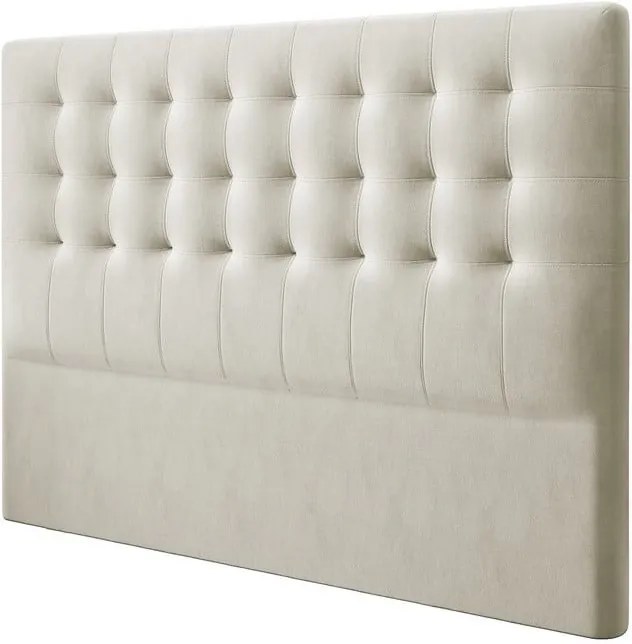Béžové čelo postele so zamatovým poťahom Windsor & Co Sofas Athena, 200 × 120 cm