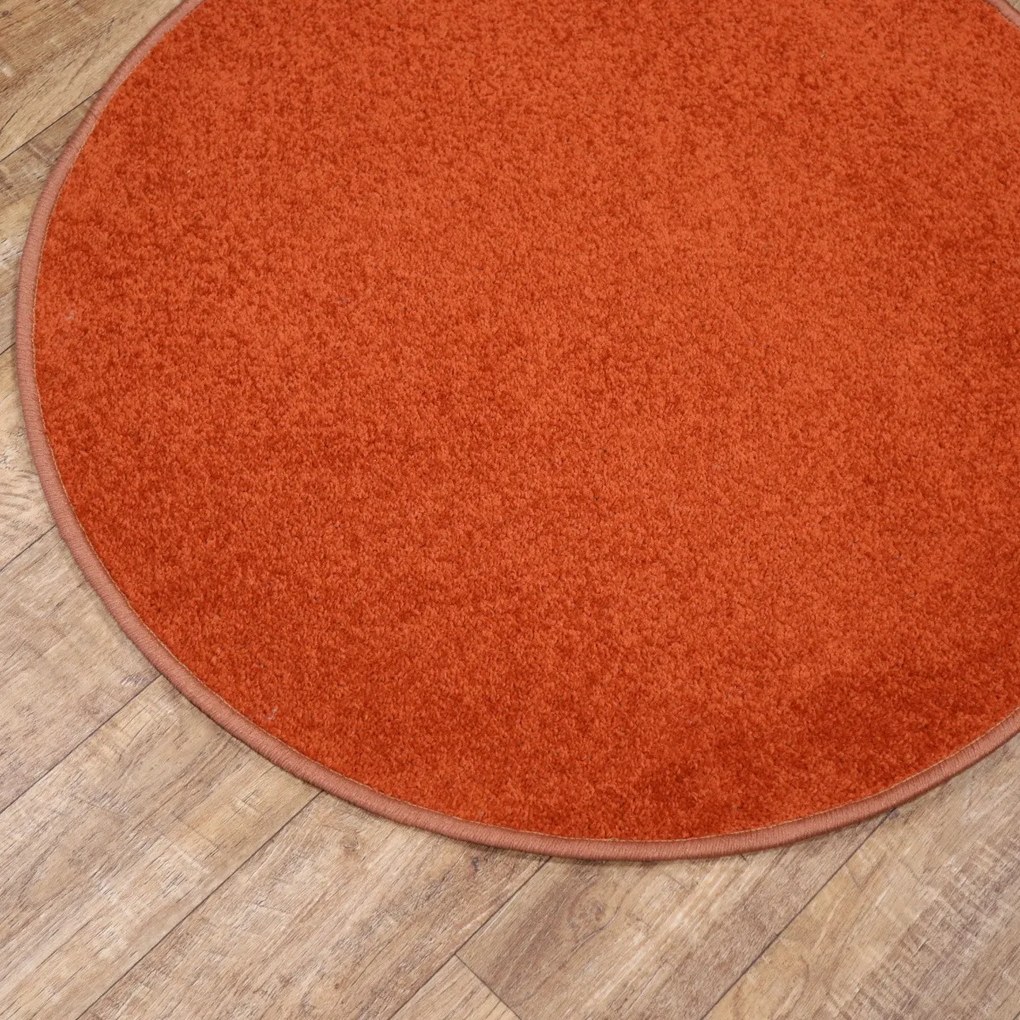 Kusový koberec Eton terra kruh, 400x400 (priemer) kruh, oranžová, obývacia izba, AladinWorld Expres