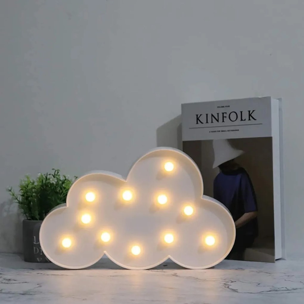 LED detská lampička OBLÁČIK, 29,5 cm