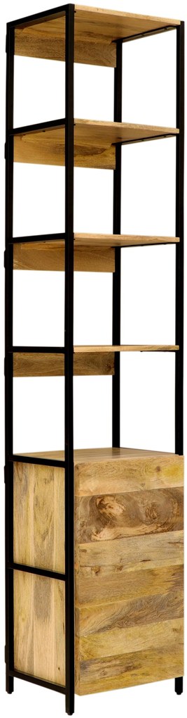 furniture-nabytek.cz - Police masiv 45x213x35 s kovem a dřevem mango