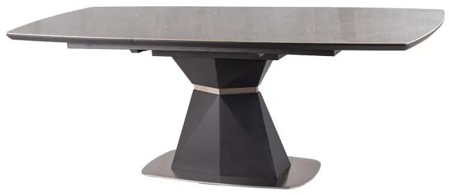 Rozkladací jedálenský stôl 160-210 cm Cecelia (sivá + čierna) (pre 8 a viac osôb). Vlastná spoľahlivá doprava až k Vám domov. 1050068