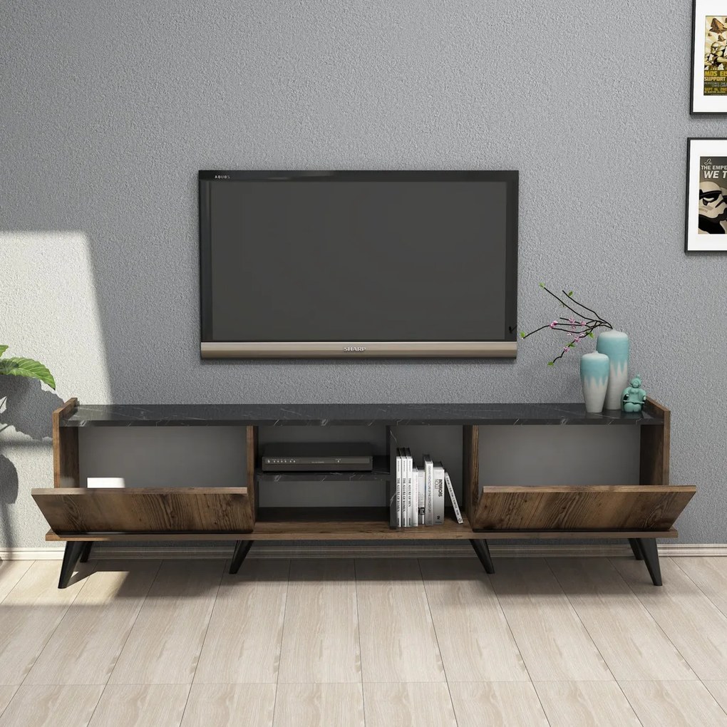 TV stolík Elegante Walnut Black