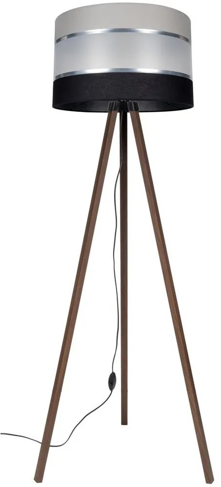 Stojacia lampa CORAL 1xE27/60W/230V hnedá/čierna/šedá/chróm