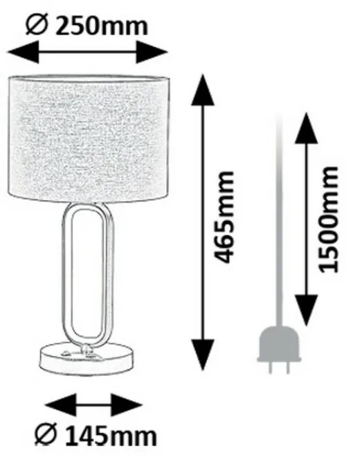 Rabalux 74044 stolná dekoratívna lampa Domiro, zlatá