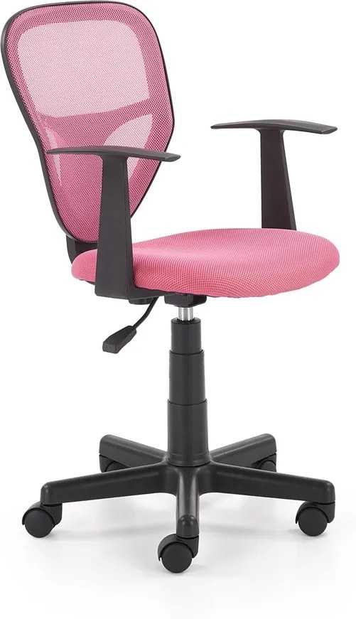 HALMAR Spiker detská stolička na kolieskach s podrúčkami ružová / čierna
