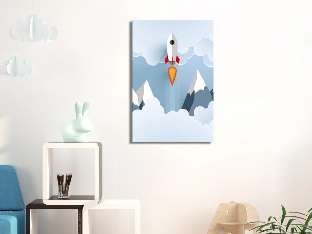 Artgeist Obraz - Rocket in the Clouds (1 Part) Vertical Veľkosť: 20x30, Verzia: Premium Print