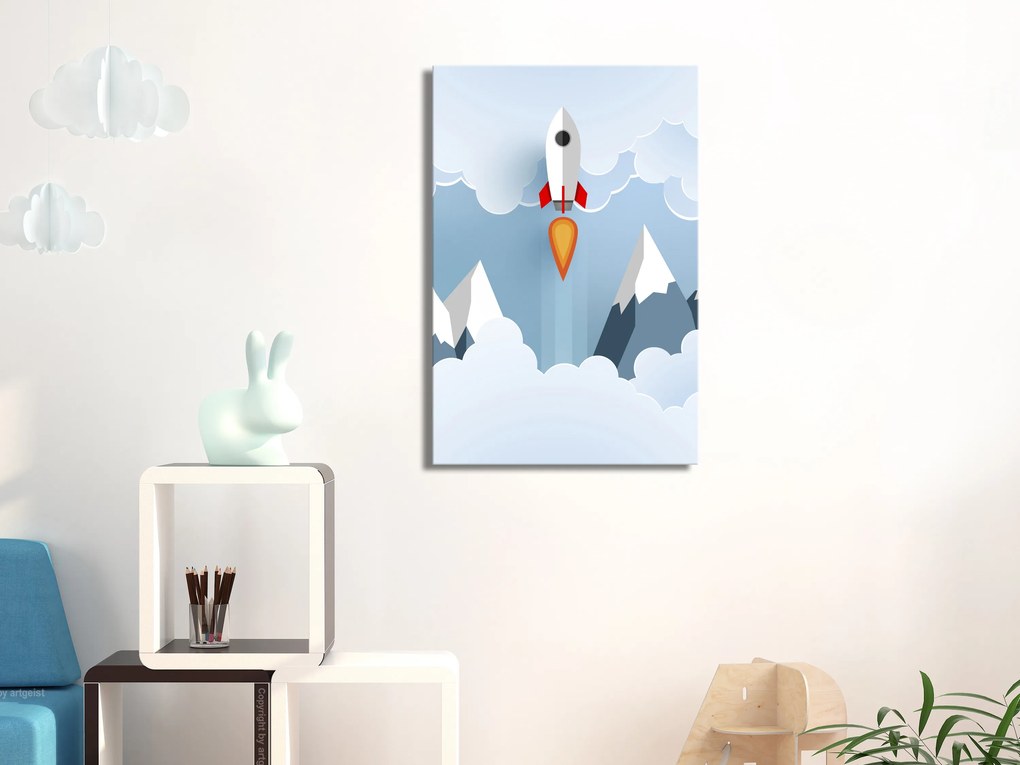 Artgeist Obraz - Rocket in the Clouds (1 Part) Vertical Veľkosť: 80x120, Verzia: Premium Print