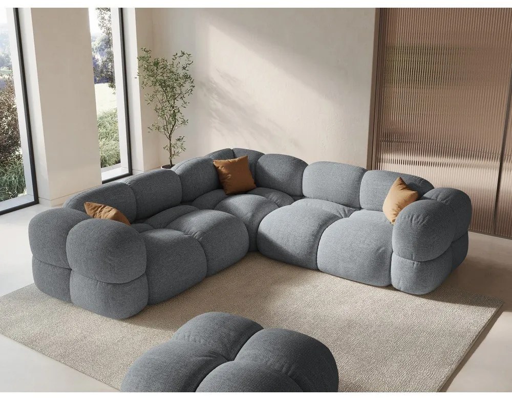 Sivá rohová pohovka Loretto – Cosmopolitan Design