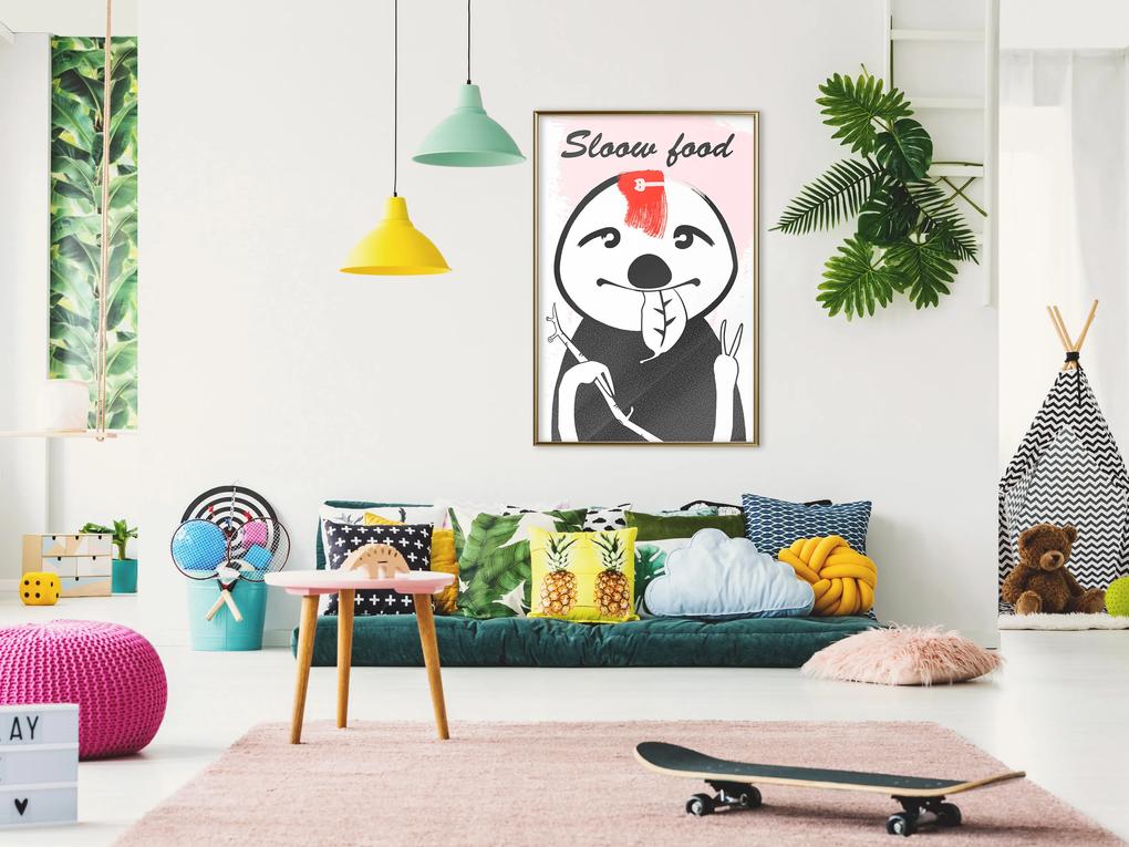 Artgeist Plagát - Sloth Trendsetter [Poster] Veľkosť: 30x45, Verzia: Zlatý rám s passe-partout