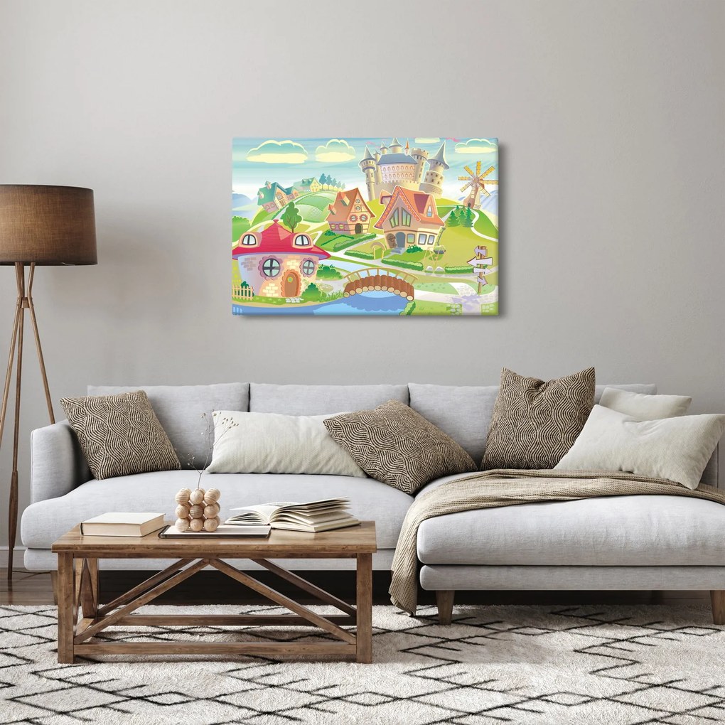 Obraz - Farebné mestečko (90x60 cm)