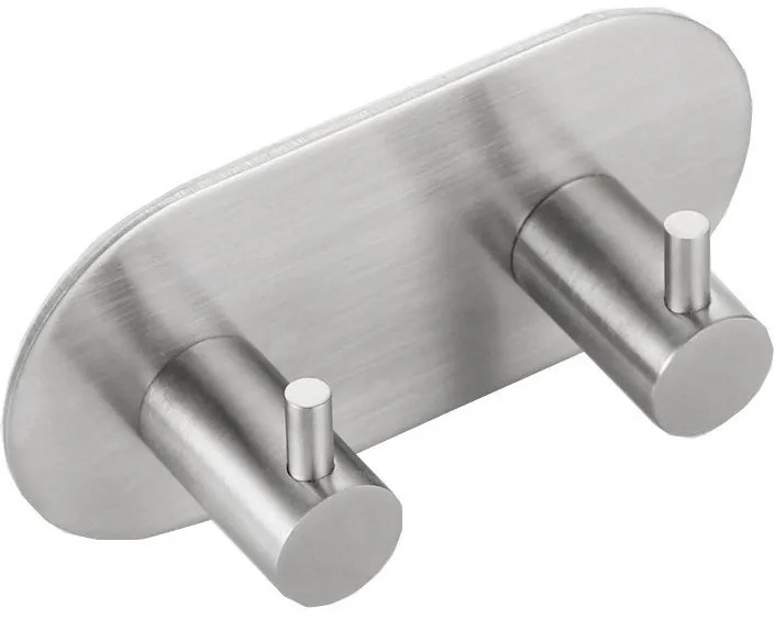 Sapho Sapho, Dvojháčik samolepiaci, guľatý, brúsená nerez, 32202