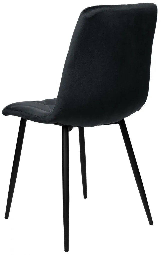 Čalúnená jedálenská stolička MADISON zamat čierna