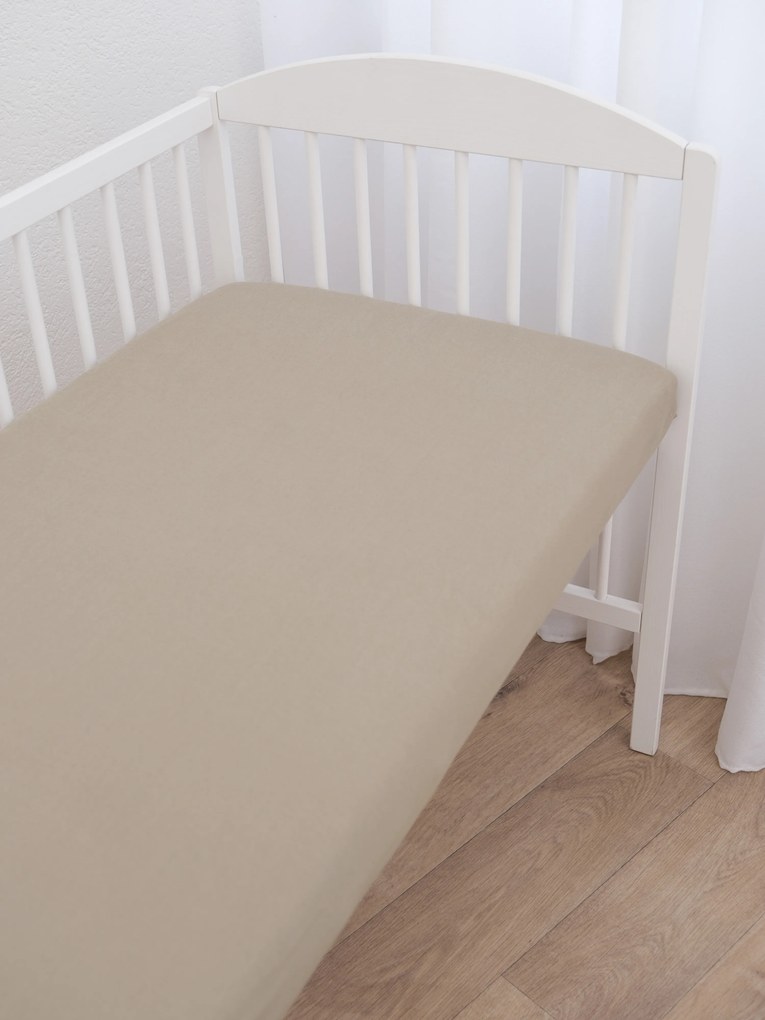 Jersey plachta do postieľky Classic 60 x 120 cm – sivohnedá
