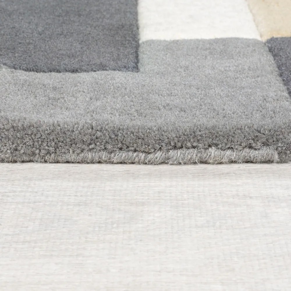 Sivý vlnený behúň 60x230 cm Collage – Flair Rugs