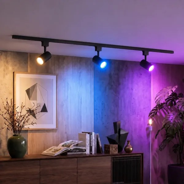 Philips - LED stmievateľné bodové svietidlo pre lištový systém EASYLINK 3xGU10/4,7W/230V 1m čierna