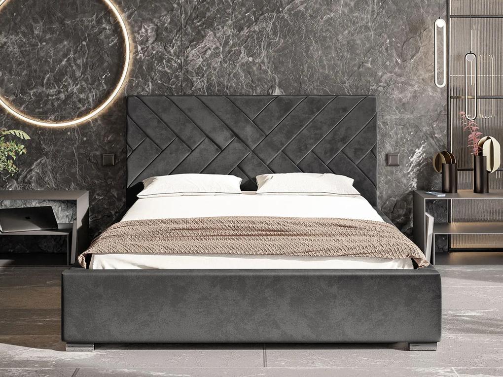 PROXIMA.store - Moderná čalúnená posteľ PAULA ROZMER: 160 x 200 cm, FARBA NÔH: wenge