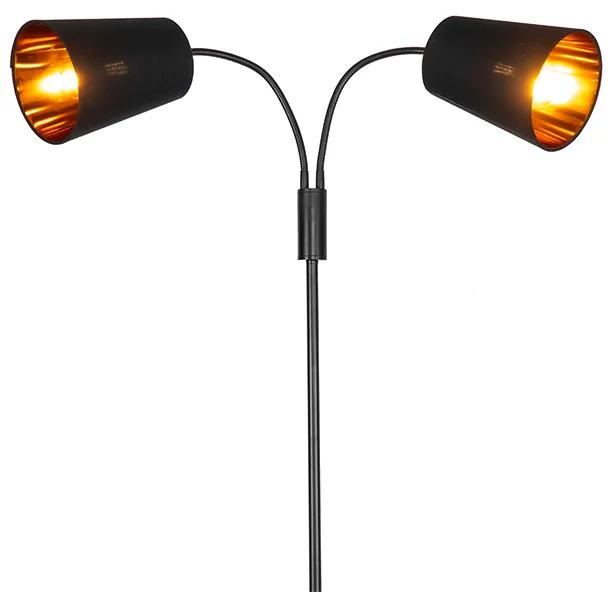Moderná stojaca lampa čierna 2-svetlá - Carmen