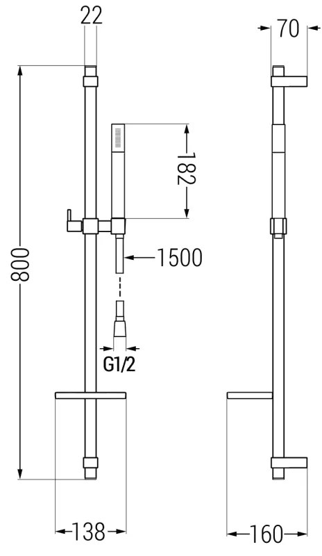 Mexen sprchový set DQ70, grafit, 785704581-66