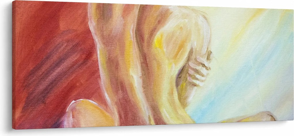Obraz odpočívajúce ženy, olejomaľba (120x50 cm)