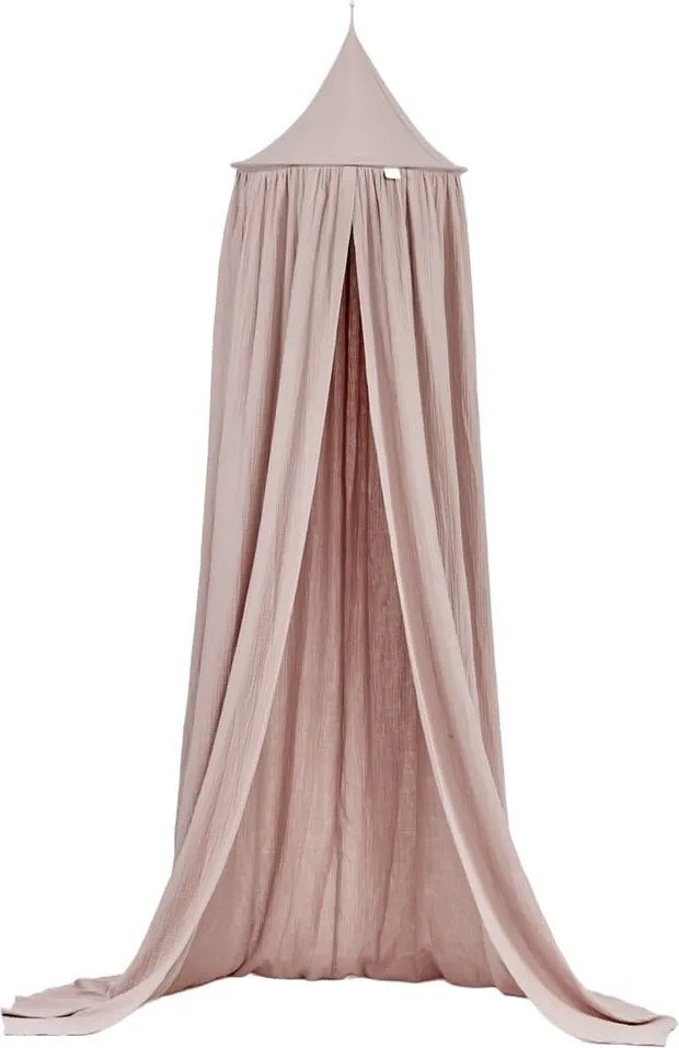 Mušelínový baldachýn – zaprášená ružová, 100 % organická bavlna GOTS