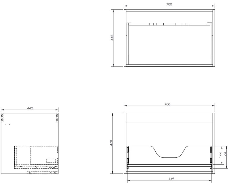 Mexen Orio, kúpeľňová skrinka 100 cm s umývadlom Vela vľavo, 1S, 1D, biela matná, 91A13-10047-3-BBFF01-W23L01
