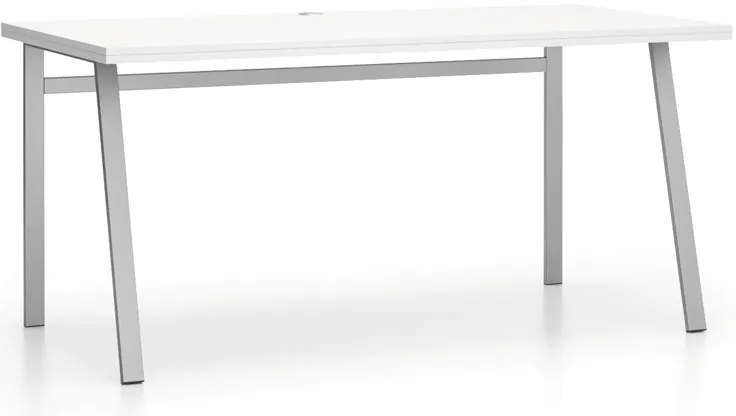 PLAN Kancelársky písací stôl SINGLE LAYERS bez prepážok, biela