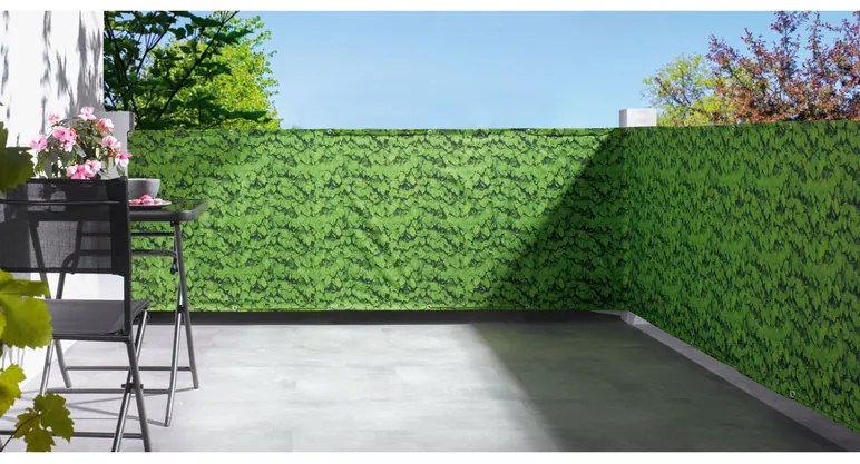 LIVARNO home Balkónová clona, 500 x 90 cm (listy) (100346403)