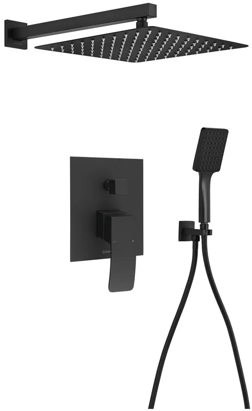 Sapho Sapho, GINKO podomietkový sprchový set s pákovou batériou, 2 výstupy, čierna matná, 1101-42B-03