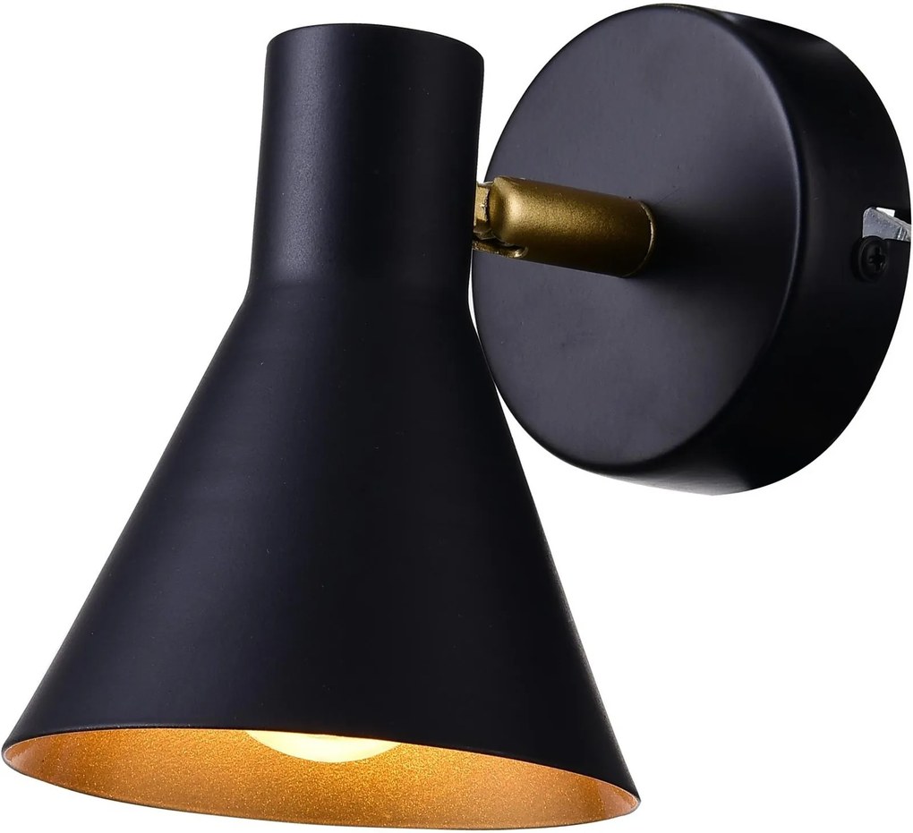 Candellux Less nástenná lampa 1x40 W čierna 21-70968