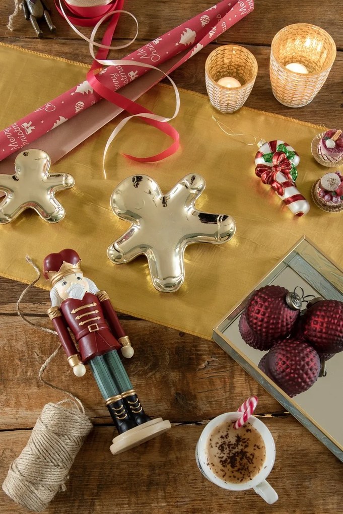 Zlatý porcelánový dekoratívny tanierik Perníček - 18*17*2 cm