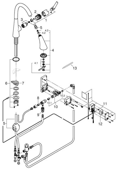 GROHE 30219002 - Elektronická drezová batéria ZEDRA TOUCH lesklý chróm