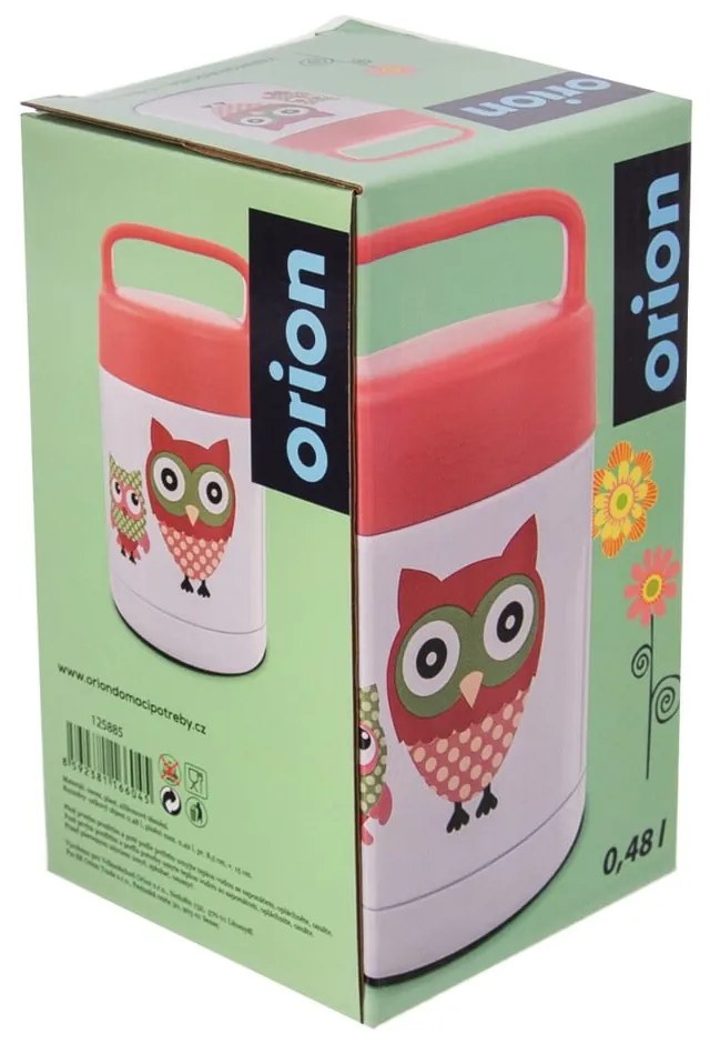 Červeno-biela detská termoska 480 ml Sova – Orion