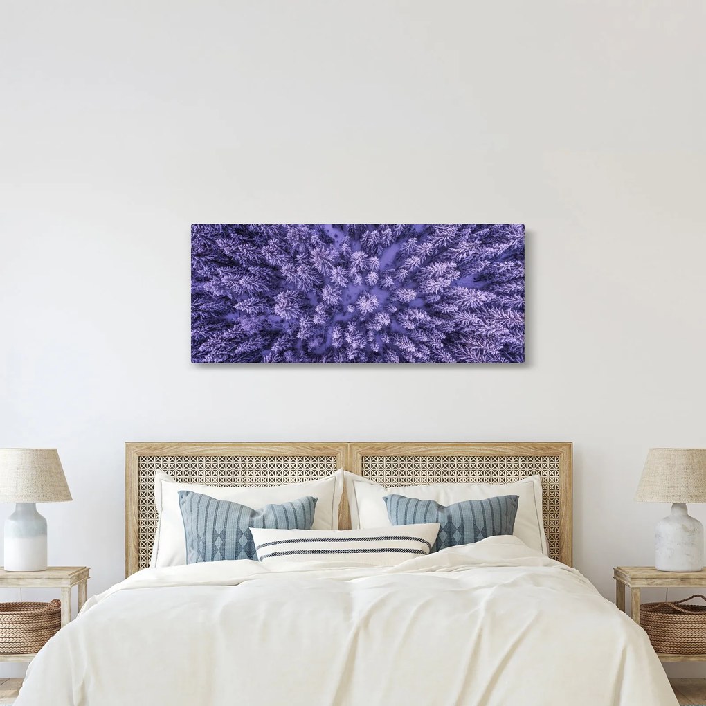 Obraz zasnežených stromov (120x50 cm)