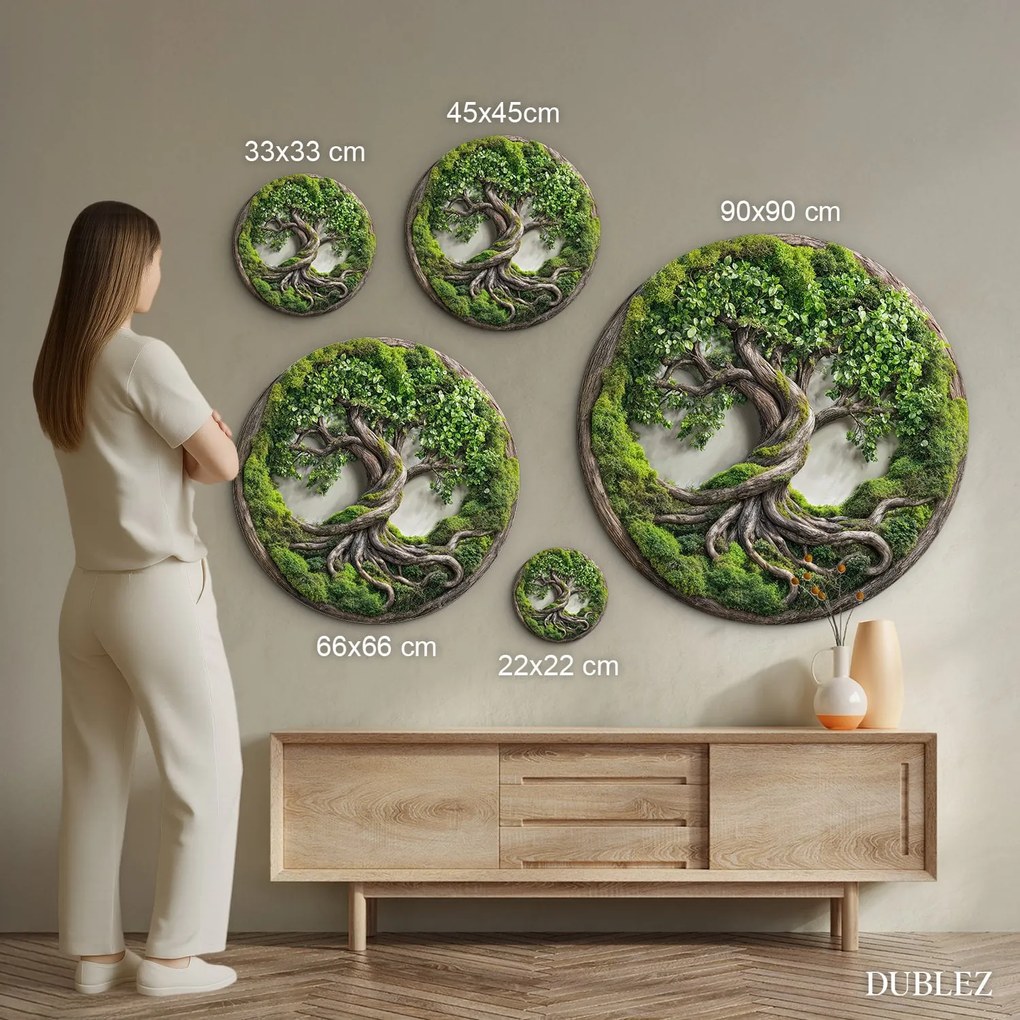 DUBLEZ | Machový strom života - Luxusná imitácia na dreve | UV potlač, Premium