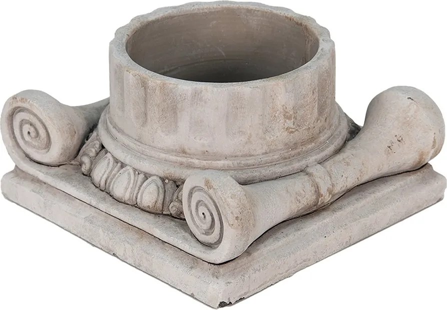 Cementový kvetináč v tvare hlavice antického stĺpu Dórsky - 21*21*11 cm