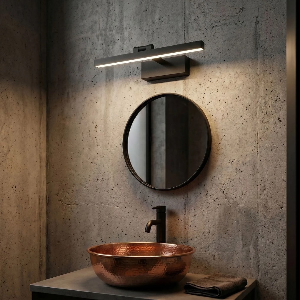 Toolight Toolight, LED nástenné svietidlo, 40cm, 6W, 4000K, 500lm, APP1866-1W, čierna matná, OSW-66022