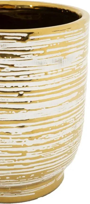 Sada 2 ks obalů na květináč Melody zlato-bílá