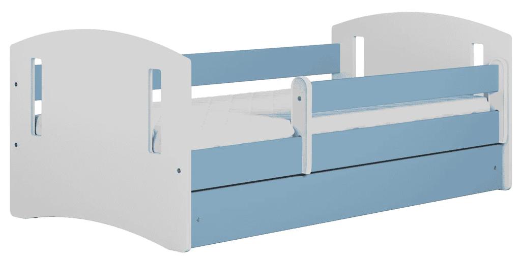 Letoss Detská posteľ CLASSIC 2 - 140/80 Modrá S matracom S uložným priestorom