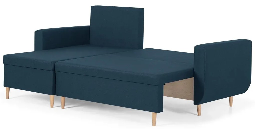 Rozkládací rohová sedací souprava DORIS Tmavomodrá