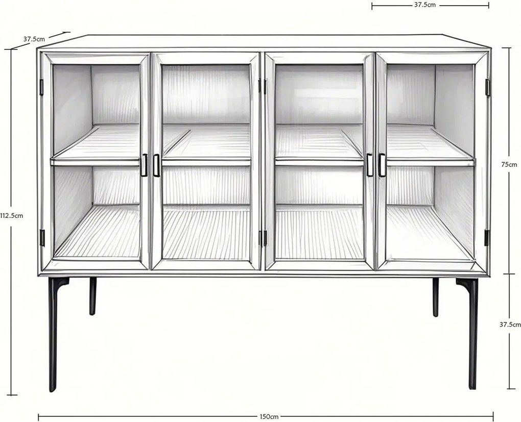 Hnedá antik drevená komoda/ príborník Salicia - 112*37*60 cm